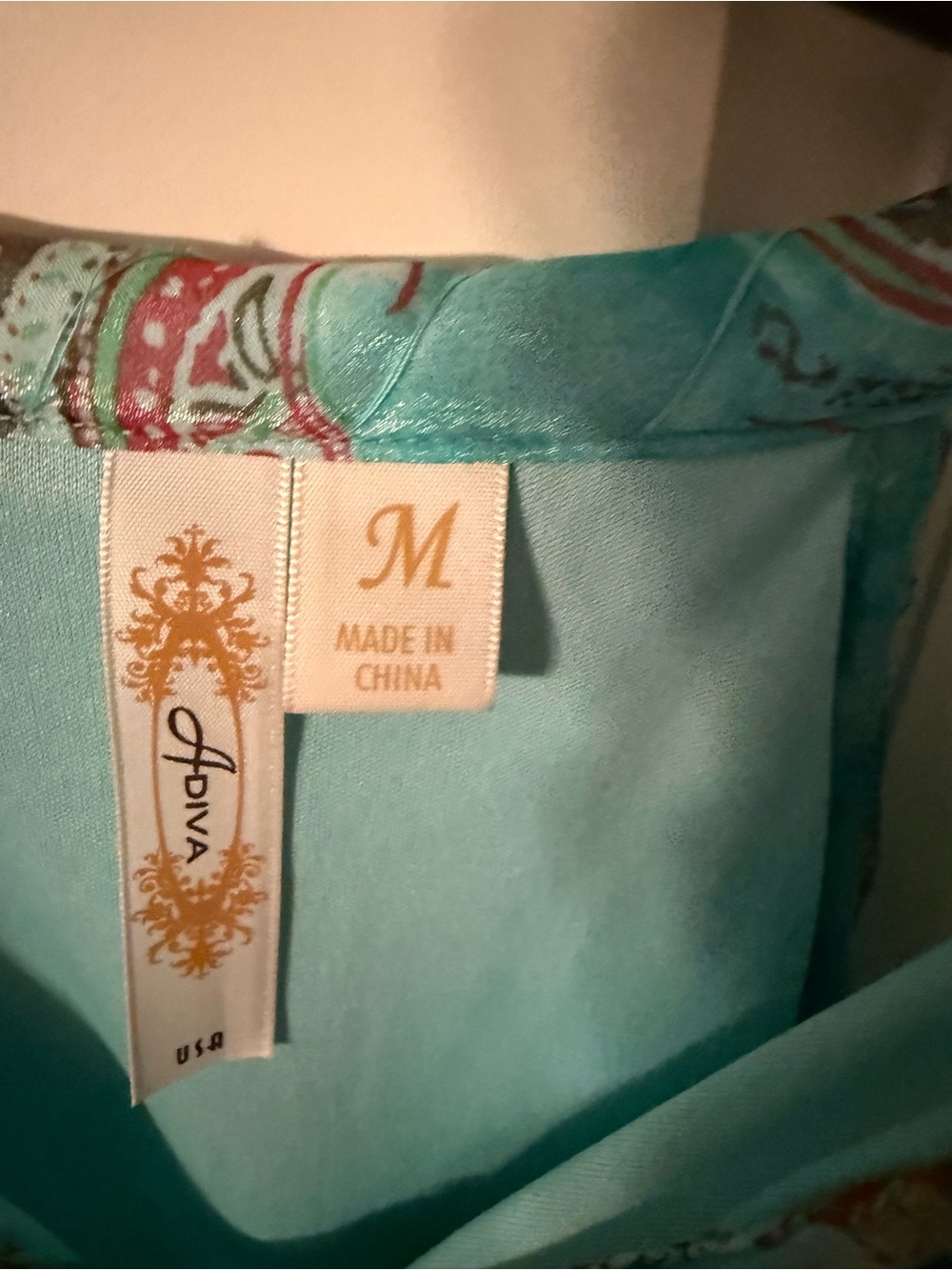 Lightweight Turquoise Paisley Sleeveless Blouse - Casual Women's Top M Aoiva - Picture 3 of 7